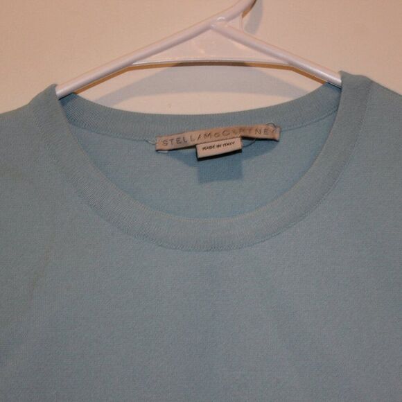 STELLA MCCARTNEY Light Blue  sweater Top with asymmetrical hem Women size 38 ( s - Picture 7 of 14